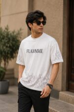 Premium Drop Shoulder Round Neck T-Shirt | Lightweight Jersey Fabric | Front & Back Print - Image 5