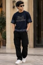 Premium Drop Shoulder Round Neck T-Shirt | Lightweight Jersey Fabric | Front & Back Print - Image 4
