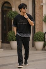 Premium Drop Shoulder Round Neck T-Shirt | Lightweight Jersey Fabric | Front & Back Print - Image 2
